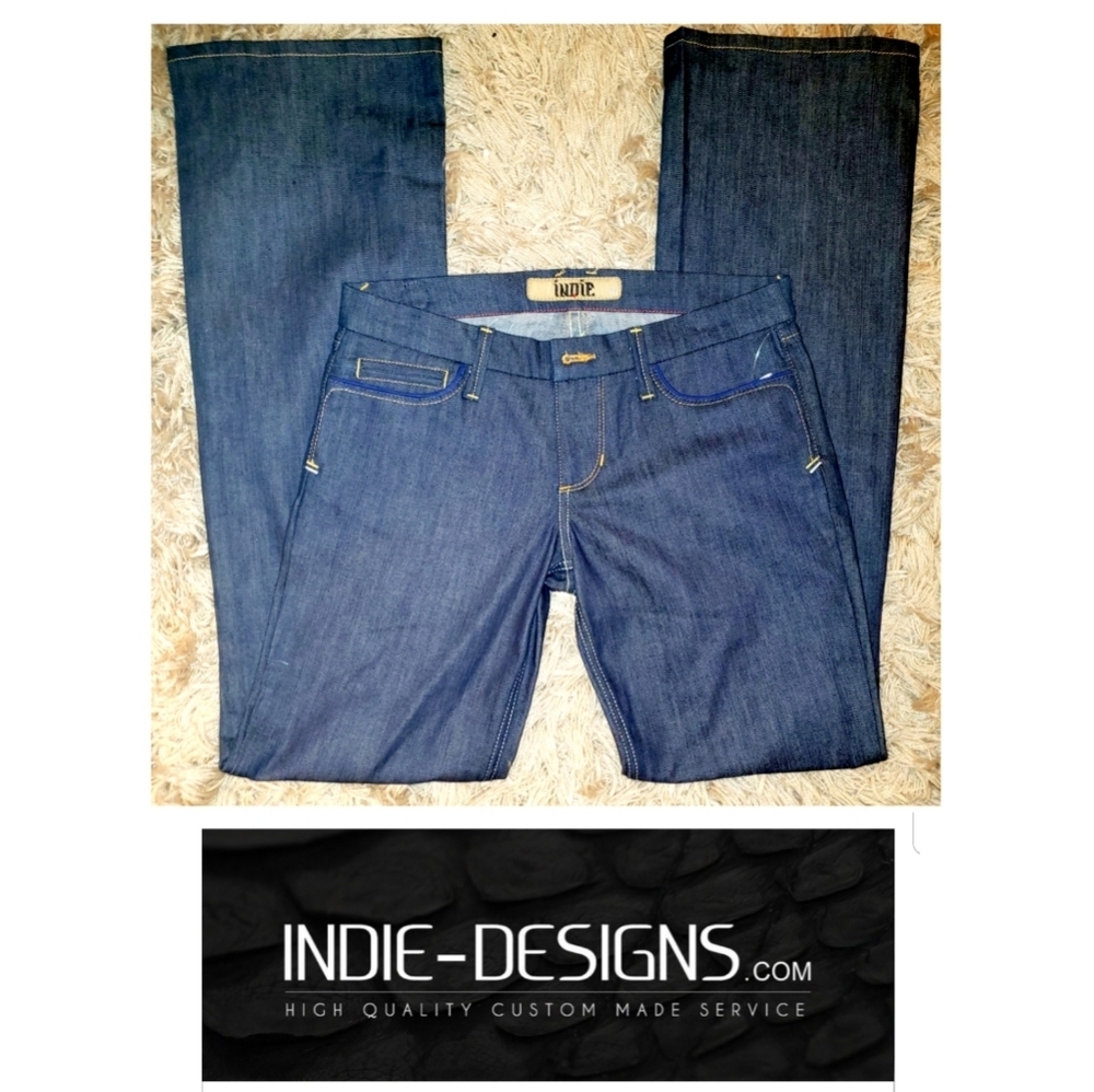 INDIE "Amy" selvedge/raw trouser flare denims. 27